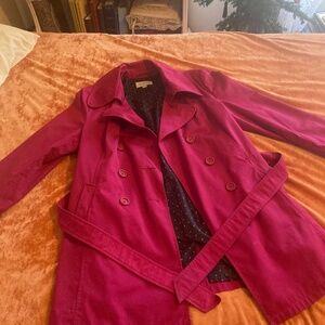 Raspberry Colored Rain Coat